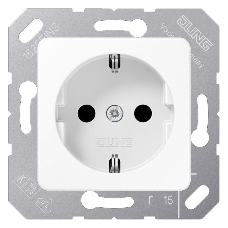Jung CD5120BFKIWW SCHUKO Steckdose erh.Ber.schutz bruchsicher alpinweiß