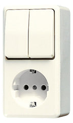 Jung 675 A SCHUKO® Steckdose 16 A 250V ~ m.Serienschalter 10 AX 250V ~ AP 600 we