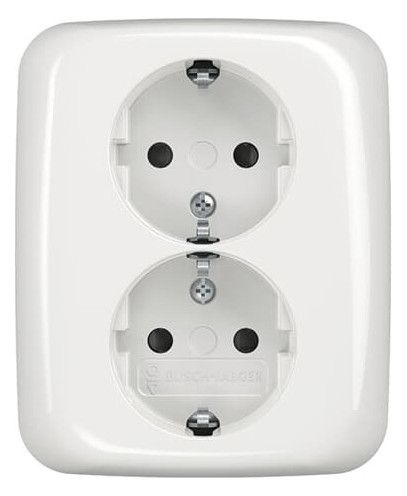 BJ 202 EUJB-214 SCHUKO® Doppelsteckdose volle Abdeckung EBS