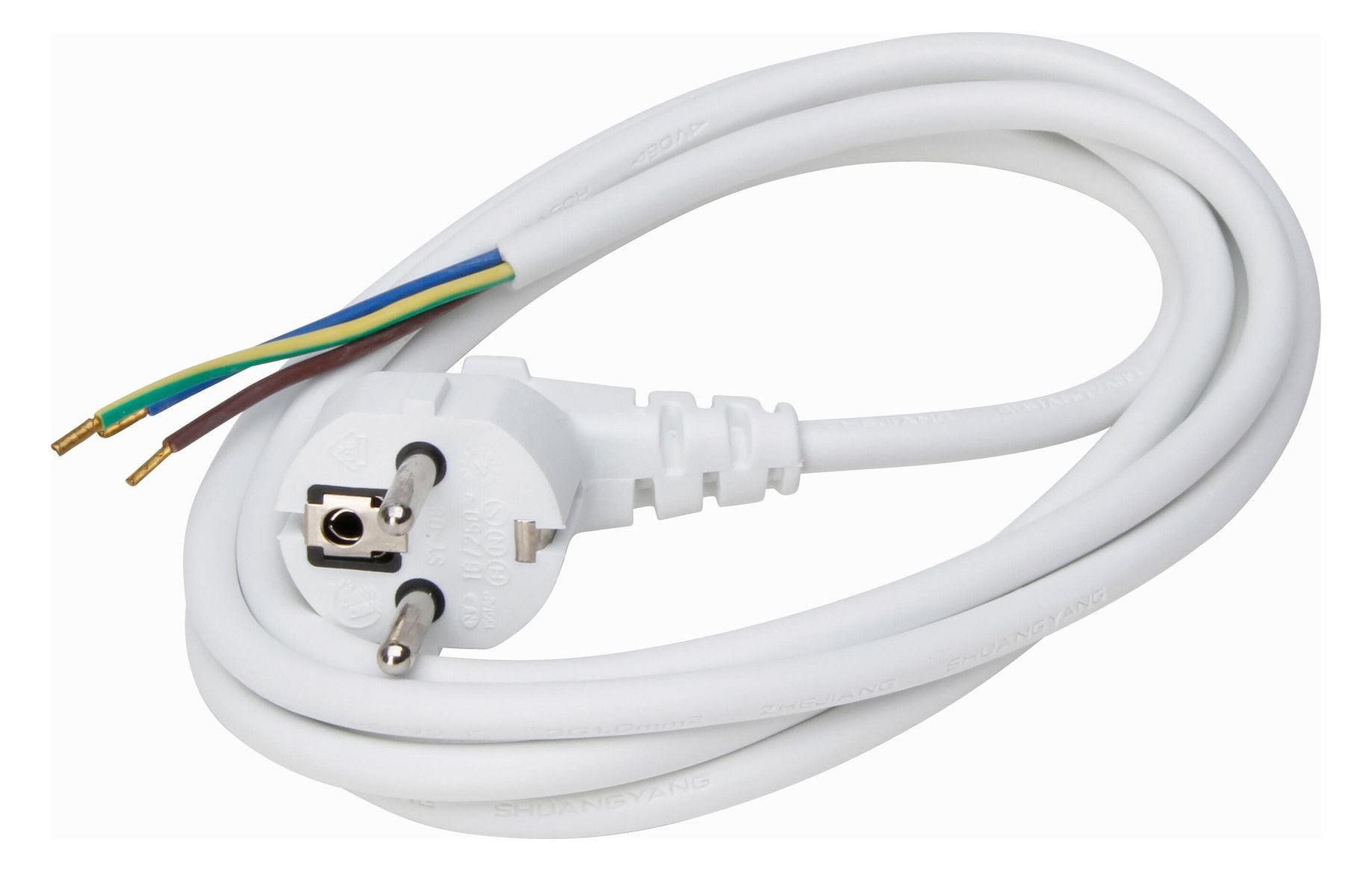 Kopp 140102099 Schuko Zultg abgewinkelter Schuko Stecker 2m weiß