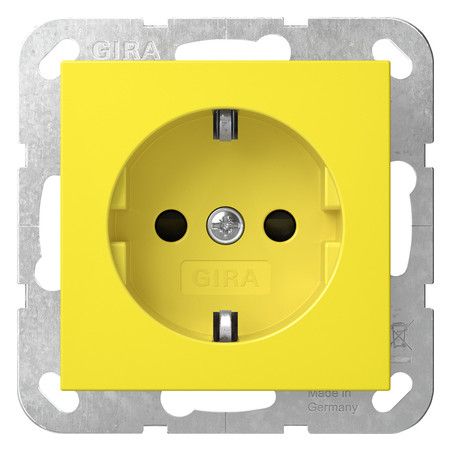 GIRA 4453106 SCHUKO-Steckdose Shutter+ Abdeckung Sonderstrom System 55 Gelb gl.
