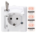 Kopp 103536008 BLUE ELECTRIC Schuko Steckdose m.Klappd.u.Sich.schloss (Nr