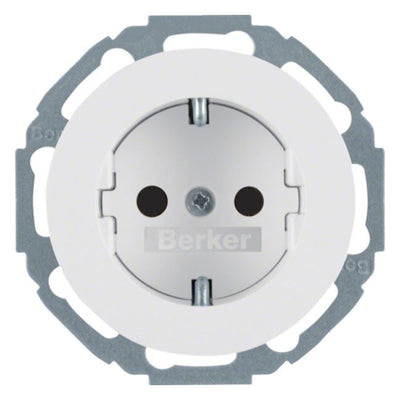 Berker 47552089 Steckdose SCHUKO m.erh.BS R.Classic polarweiß glänzend
