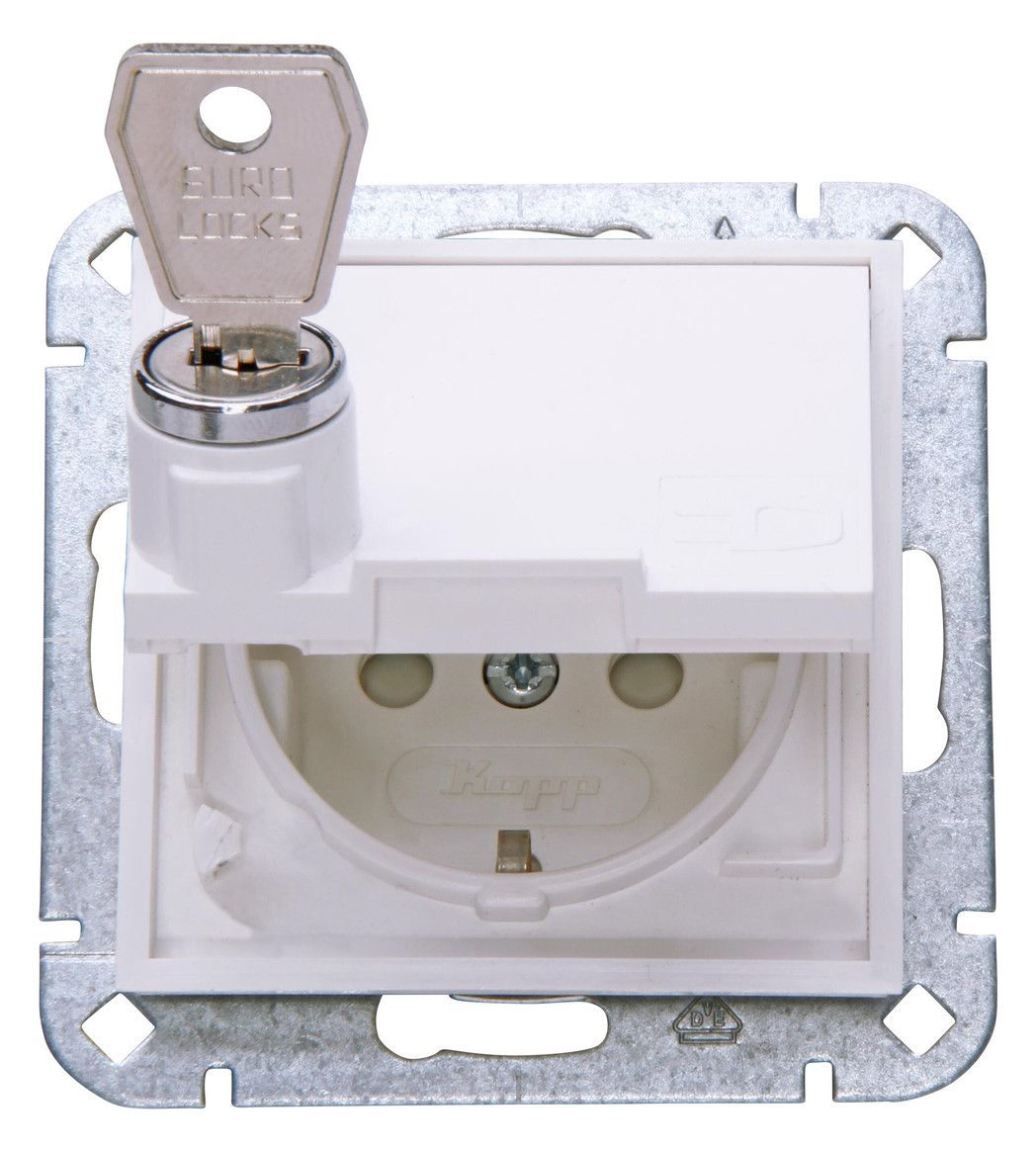 Kopp 951513008 HK07 Schuko Steckdose m.Klappd.u.erhöhtem Ber.schutz