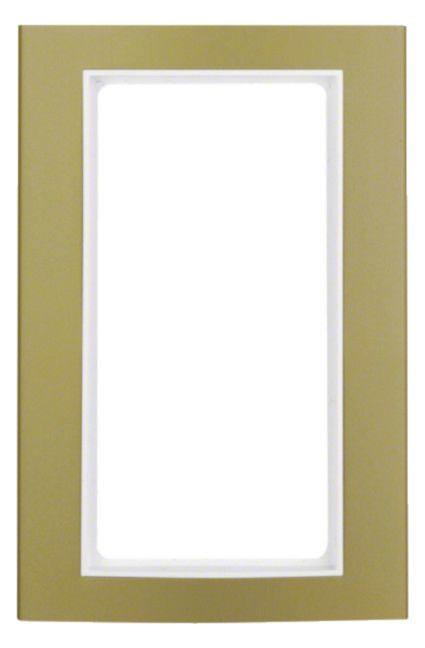 Berker 13093046 Rahmen m.großem Ausschnitt B.3 Alu gold/polarweiß