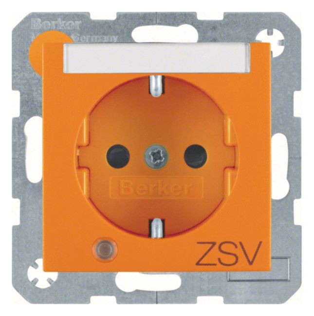 Berker 41101914 Steckdose SCHUKO+LED Kontr. B-feld+erh.BS S.1/B.3/B.7 orange