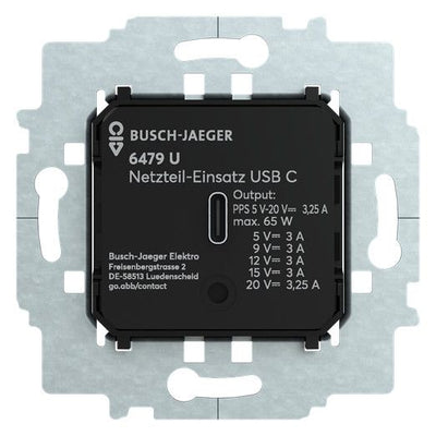 BJ 6479 U Power supply insert m.USB C schwarz matt