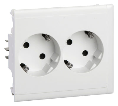 Schneider 5940010 Schukosteckdose CYB-PS 37grad Slave 2fach 16A/250V anreihbar