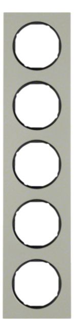 Berker 10152204 Rahmen 5fach R.3 Edelstahl/schwarz