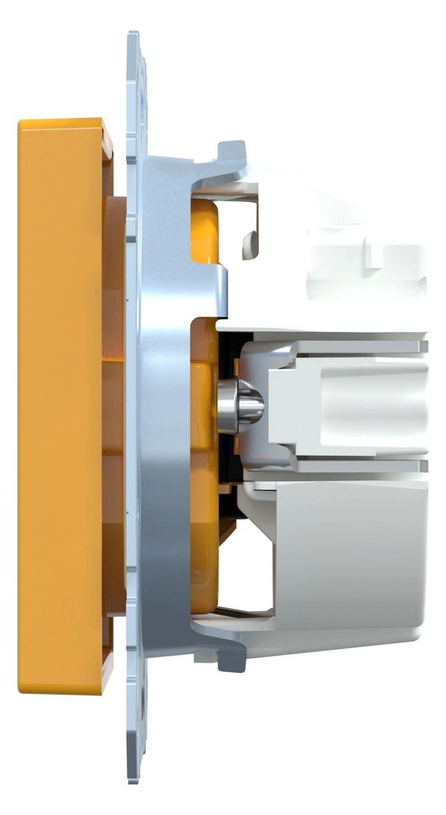 Mert MEG 2302-0307 SCHUKO-Steckdose BRS Sonder m.Schriftfeld StK gelb System M