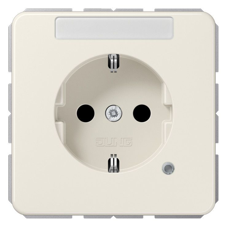 Jung CD1520BFNAKO SCHUKO-Steckdose m.Schriftfeld u.Funktionsanzeige weiß
