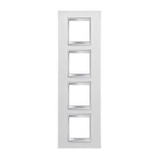 GEWISS GW16229TB Abdeckrahmen LUX International 2+2+2+2M vert. Milchweiss