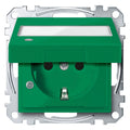 Mert MEG 2313-0304 SCHUKO-Steckdose BRS Sonder Klappd. Ko.+Schriftf. SV grün S.M