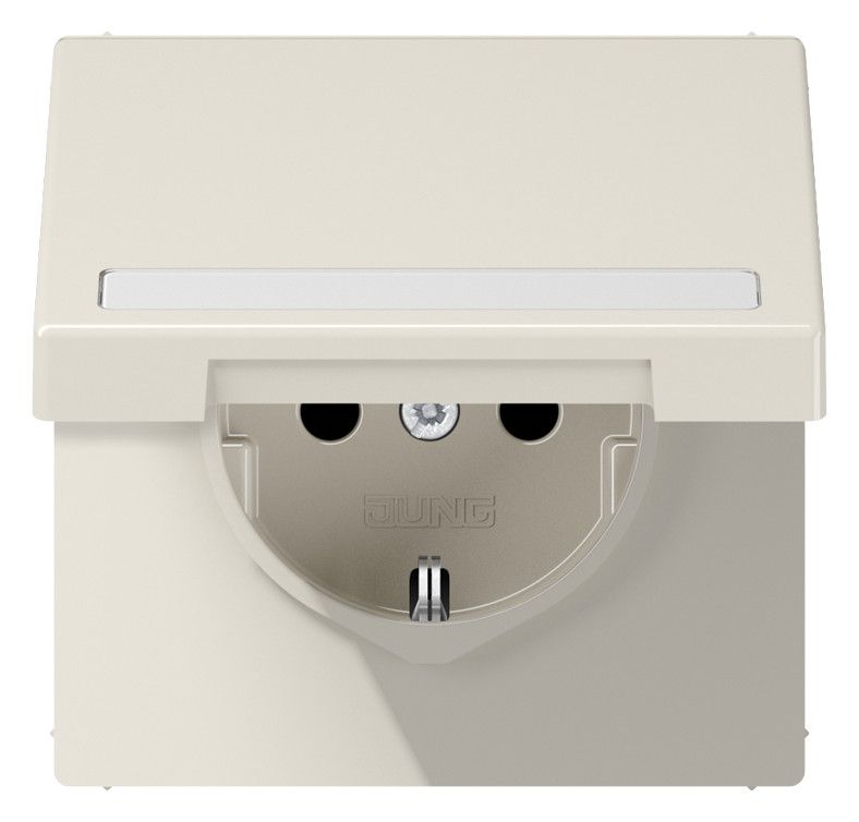 Jung LS1520BFNAKL SCHUKO Steckdose m.Klappdeckel u.Schriftfeld weiß