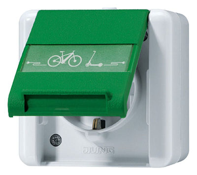Jung 820GNNAWEB SCHUKO Steckd.m.Klappd.E-Bike