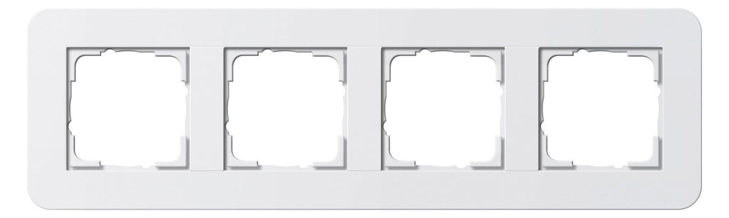 GIRA 0214410 Abdeckrahmen 4fach E3 Reinweiß/Reinweiß glänzend Soft-Touch