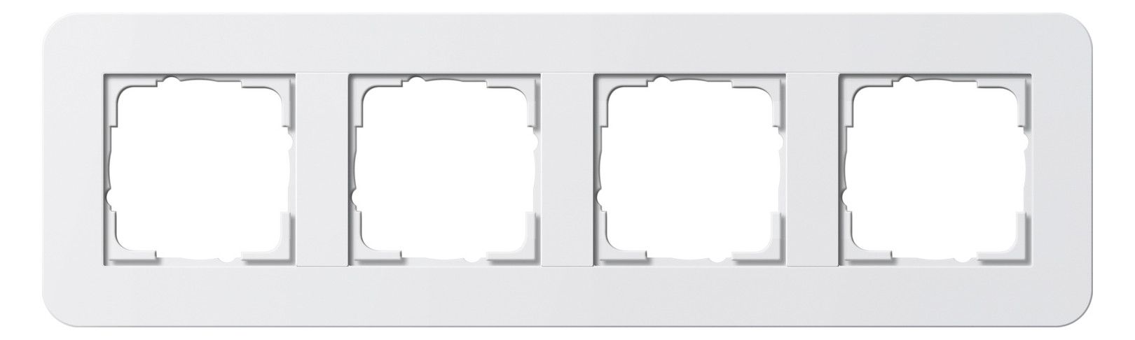 GIRA 0214410 Abdeckrahmen 4fach E3 Reinweiß/Reinweiß glänzend Soft-Touch