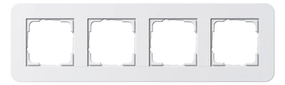 GIRA 0214410 Abdeckrahmen 4fach E3 Reinweiß/Reinweiß glänzend Soft-Touch