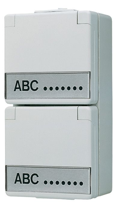 Jung 622NAW AP/WG SCHUKO Steckdose 2f verdr.Schriftfeld senkrecht WG600