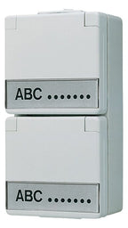 Jung 622NAW AP/WG SCHUKO Steckdose 2f verdr.Schriftfeld senkrecht WG600