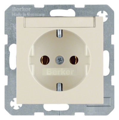 Berker 47508982 Steckdose SCHUKO m.B-feld S.1 weiß glänzend