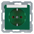 Berker 47508903 Steckdose SCHUKO m.B-feld S.1 grün glänzend