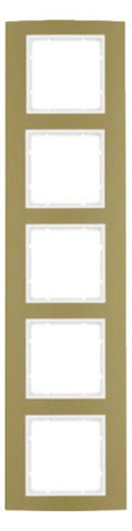 Berker 10153046 Rahmen 5fach B.3 Alu gold/polarweiß