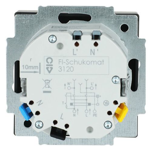BJ 3120 EUCB-885 FI-SCHUKOMAT SCHUKO Steckdosen-Einsatz schwarz matt future