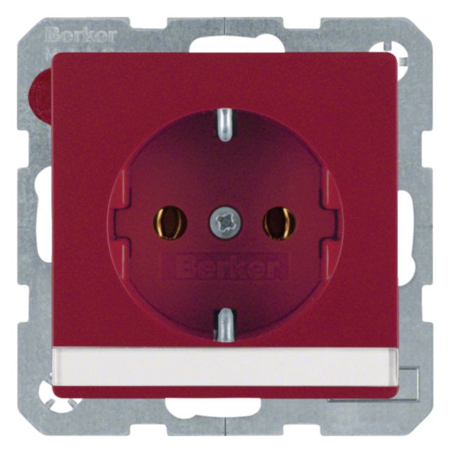 Berker 47506002 Steckdose SCHUKO m.B-feld Q.1/Q.3 rot samt