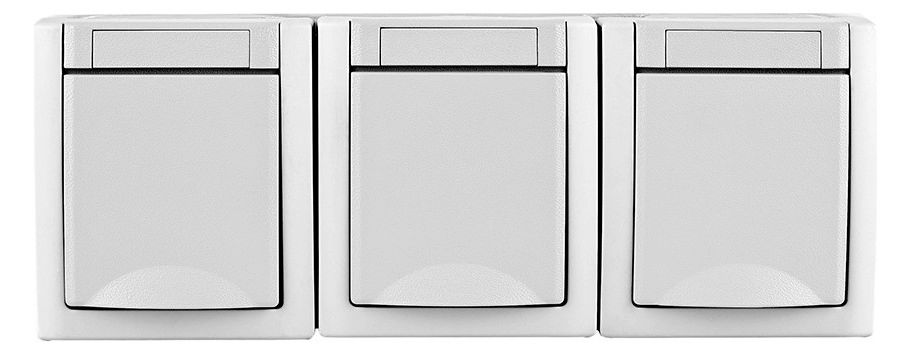 Panasonic 90591599-DE Pacific Schuko Steckdose 3-fach waagrecht FR-AP weiß
