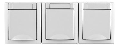 Panasonic 90591599-DE Pacific Schuko Steckdose 3-fach waagrecht FR-AP weiß