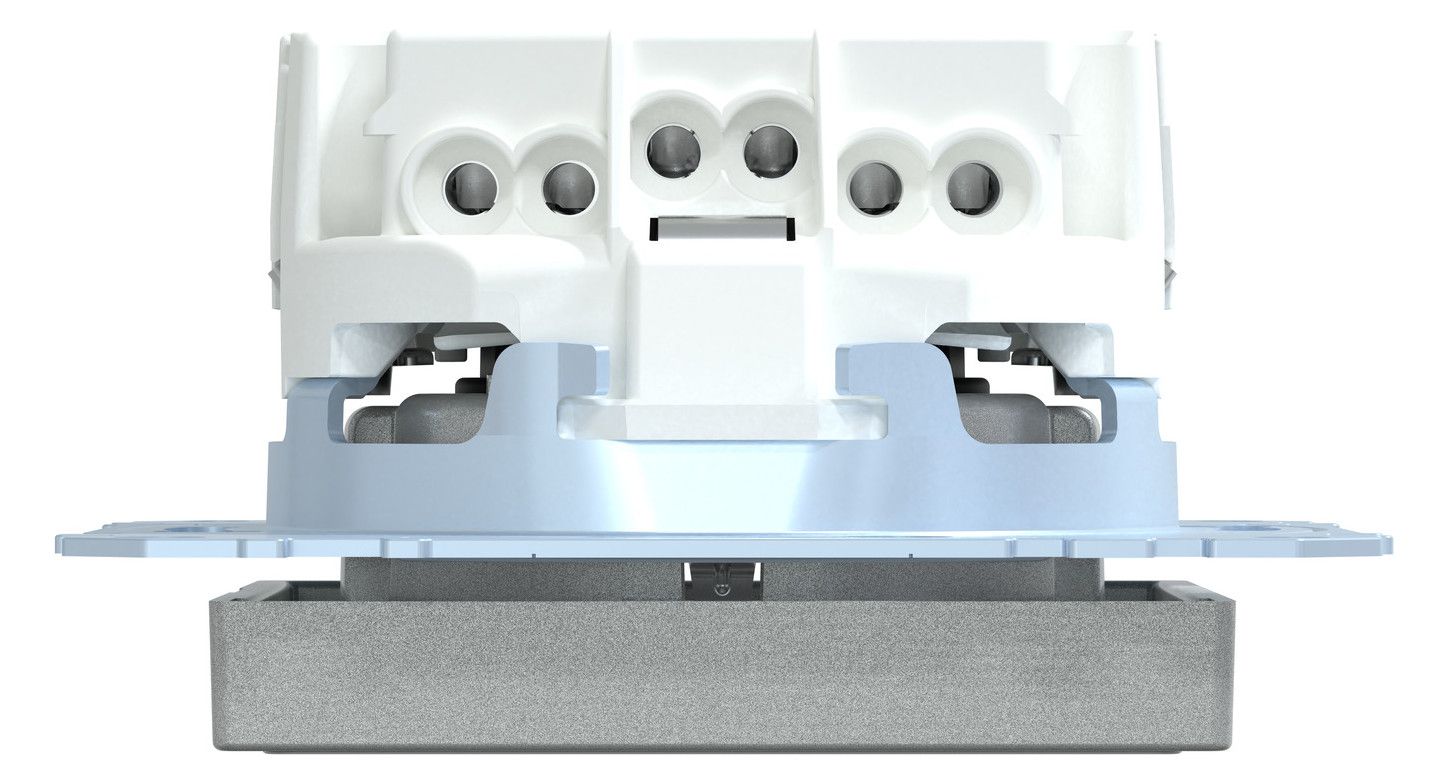 Mert MEG 2305-0460 SCHUKO-Steckdose BRS m.ÜSS+Schriftfeld StK aluminium System M