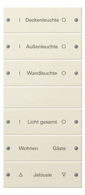 GIRA 220601 Wippenset 6fach (3+3) beschreib. System 55 Cremeweiß glänzend
