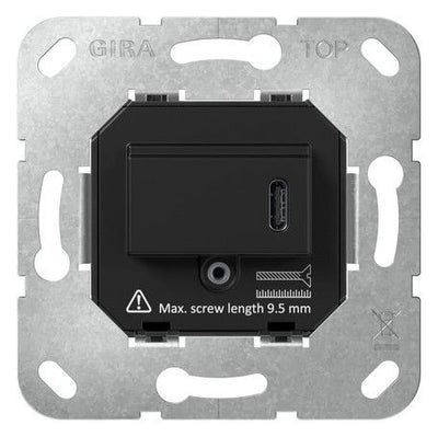 GIRA 236300 USB-Spannungsvers.PD Typ C Einsatz Schwarz
