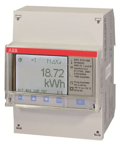 ABB A41 313-100 Wechselstromzähler, M-Bus Silber, 1Ph, Direktanschluss 80A