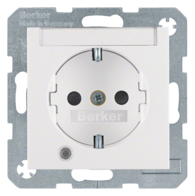 Berker 41108989 Steckdose SCHUKO+LED Kontroll B-feld+erh.BS S.1 polarweiß gl.