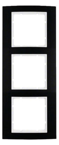 Berker 10133025 Rahmen 3fach B.3 Alu schwarz/polarweiß