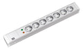 Bachmann 333.004 19" 1,5HE 7xSchuko weiß 1xÜSS Strom 2m Schuko