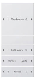 GIRA 220427 Wippenset 4fach (1+3) beschreib. System 55 Reinweiß seidenmatt