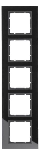 Berker 10156616 Glasrahmen 5fach B.7 schwarz
