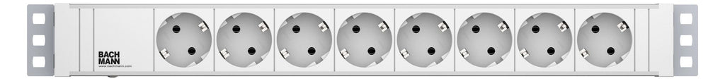 Bachmann 333.001 19" 1,5HE 8xSchuko weiß Strom 2m Schuko