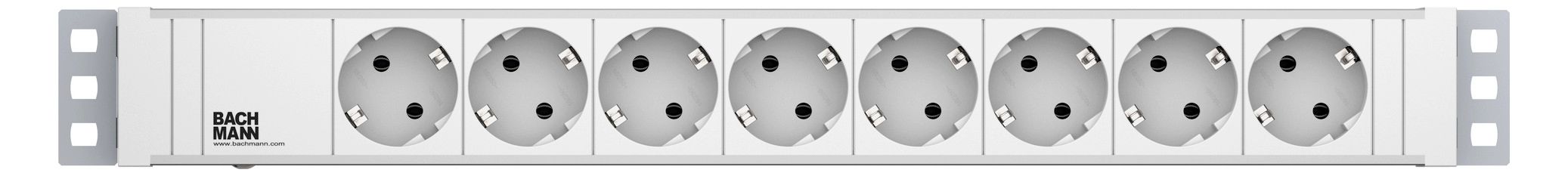 Bachmann 333.001 19" 1,5HE 8xSchuko weiß Strom 2m Schuko