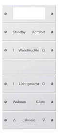 GIRA 221527 Wippenset 5fach Plus (2+3) beschreib. System 55 Reinweiß seidenmatt