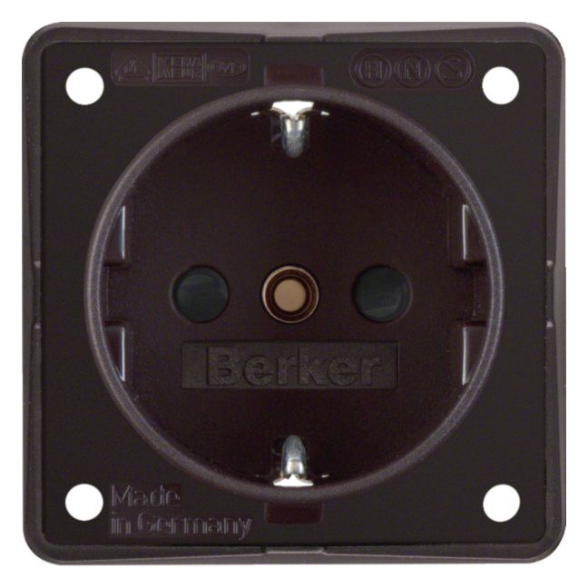 Berker 941952501 Steckdose SCHUKO m.erh.BS Integro braun matt