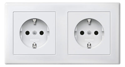 Mert MEG 2328-1519 SCHUKO-Doppel- Steckdose BRS StK polarweiß M-SMART