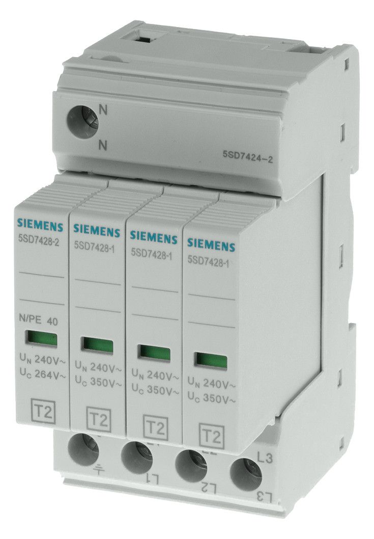 Siemens 5SD7424-2 Überspannungsableiter Typ 2 240/400V UC 350/264VAC 3+1 TN-S/TT