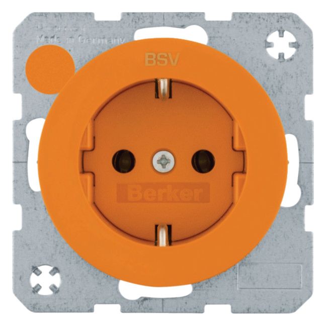 Berker 47432017 Steckdose SCHUKO Aufdruck BSV R.x orange