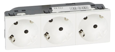 Legrand 278253L 3xSchuko Steckdose 45° erh.Berührungsschutz Mosaic ultraweiß