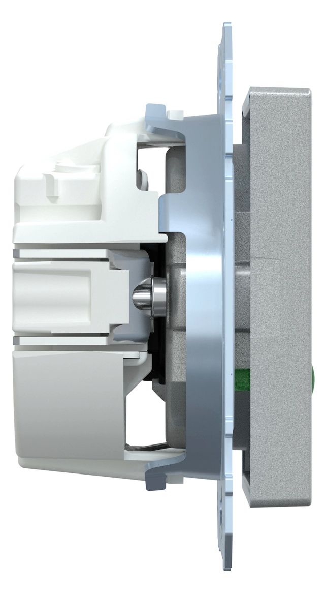 Mert MEG 2305-0460 SCHUKO-Steckdose BRS m.ÜSS+Schriftfeld StK aluminium System M
