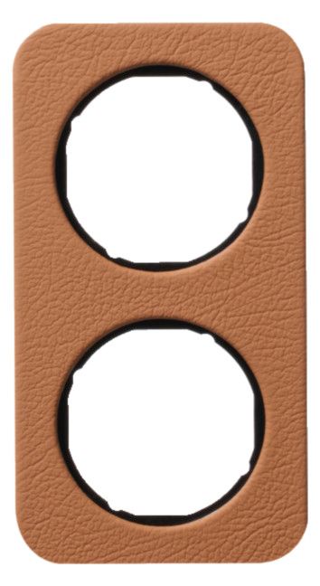 Berker 10122364 Rahmen 2fach R.1 Leder braun/schwarz glänzend